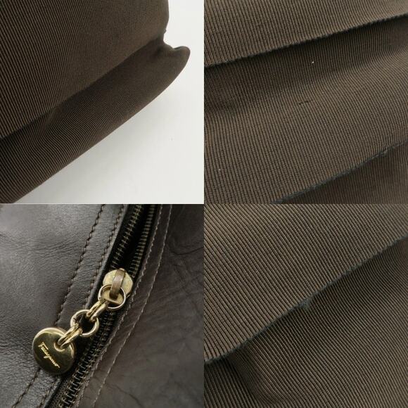 💎✨Beautiful✨💎Authentic Ferragamo Vara Logo Canvas Tote Bag Shoulder Bag Brown - Picture 7 of 15